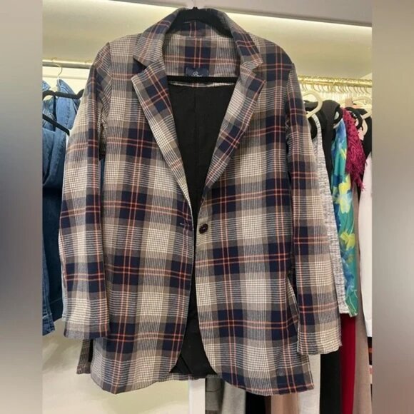 BACI Italy Women's Plaid Blazer Jacket Coat - Picture 3 of 8